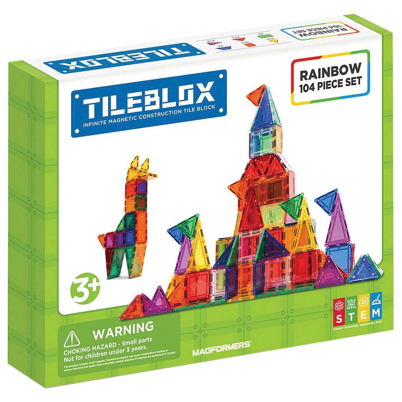 Magformers Tileblox Rainbow Set, 104 Pieces 2040353